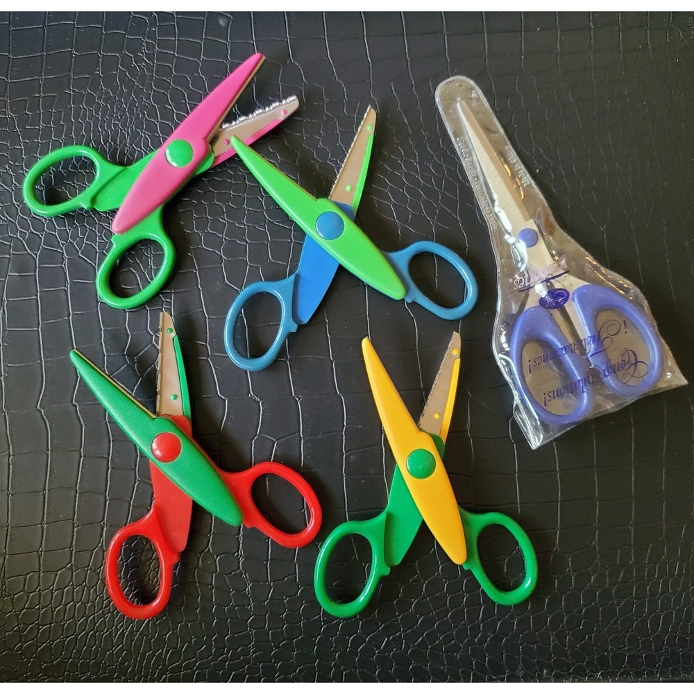 Creative Memories Sissors & Lot Of 4 Craft Scissors Scrapbooking, Paper Shapers